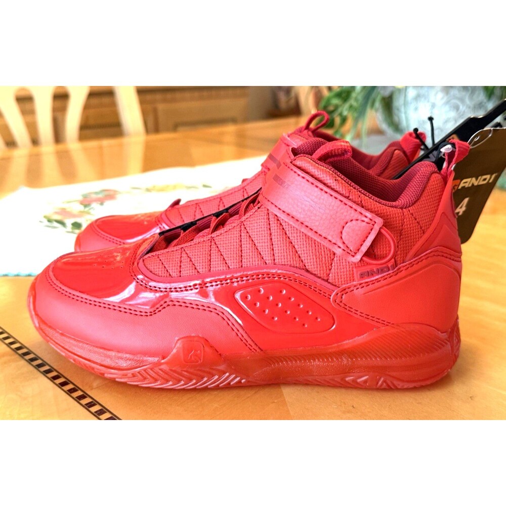 NEW And1 Red Low Top Alterna Athletic Sneakers Boys Sz 4 NWT Shoes Youth